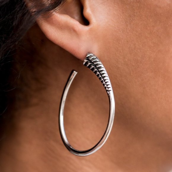 Fully Loaded Silver Hoop Earrings